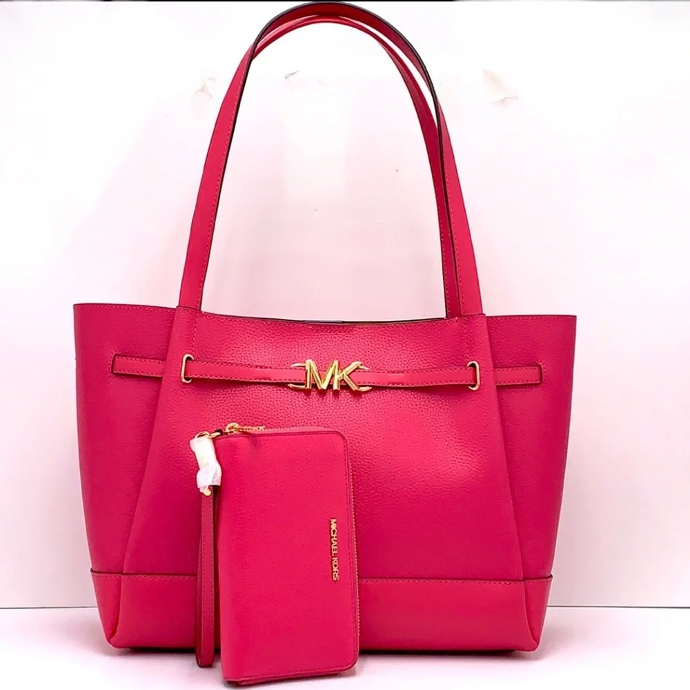 MICHAEL KORS Reed Large Leather Belted  Shoulder Bag & Multifunctional wallet